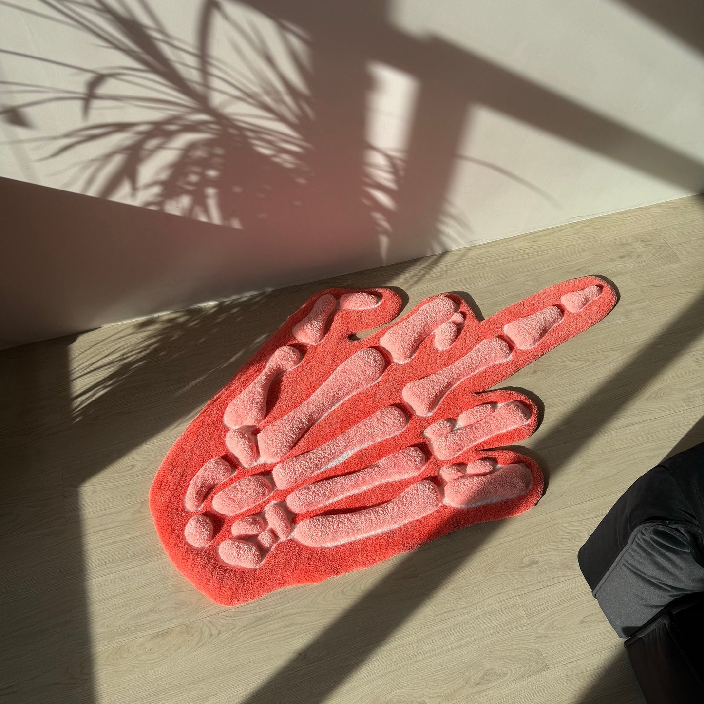 3D Skeleton Hand Rug: Modern Tufted Accent Rug