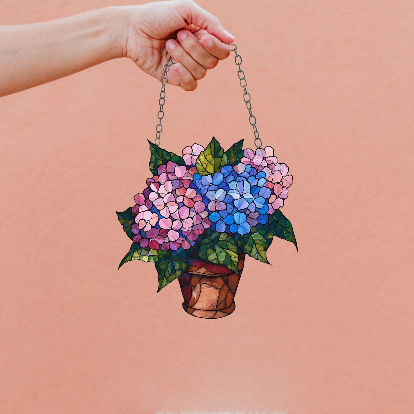 Purple Blue Flower Suncatcher Hydrangea. Acrylic Hydrangea Home Decor Panel Pendant Garden Window Wall Hangings. Mothers day gift, Mom gift