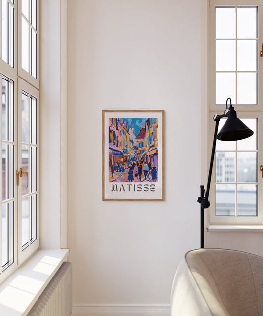 Henri Matisse Inspired Print with Frame, Artful Matisse Framed Poster, Matisse Art Print Livingroom Wall Art, Gallery Wall, Printed Matisse