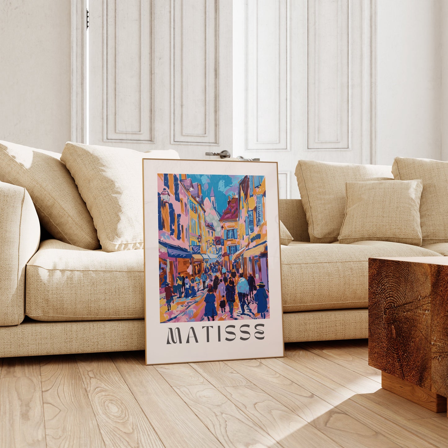 Henri Matisse Inspired Print with Frame, Artful Matisse Framed Poster, Matisse Art Print Livingroom Wall Art, Gallery Wall, Printed Matisse