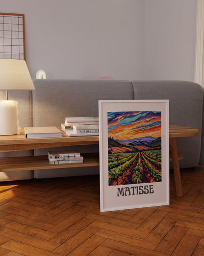 Henri Matisse Inspired Print with Frame, Artful Matisse Framed Poster, Matisse Art Print Livingroom Wall Art, Gallery Wall, Printed Matisse