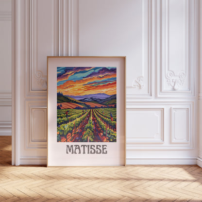 Henri Matisse Inspired Print with Frame, Artful Matisse Framed Poster, Matisse Art Print Livingroom Wall Art, Gallery Wall, Printed Matisse