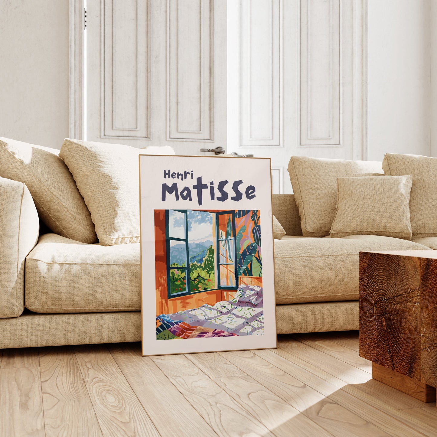 Henri Matisse Inspired Print with Frame, Artful Matisse Framed Poster, Matisse Art Print Livingroom Wall Art, Gallery Wall, Printed Matisse