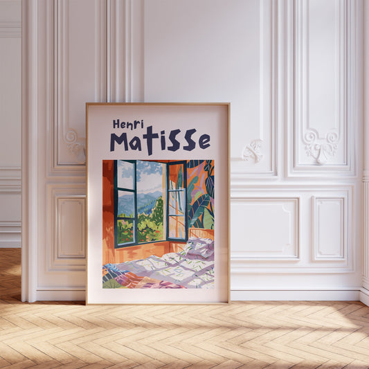 Henri Matisse Inspired Print with Frame, Artful Matisse Framed Poster, Matisse Art Print Livingroom Wall Art, Gallery Wall, Printed Matisse