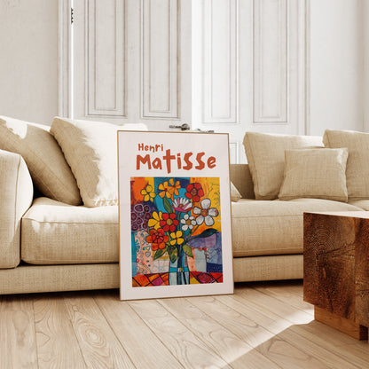 Henri Matisse Inspired Print with Frame, Artful Matisse Framed Poster, Matisse Art Print Livingroom Wall Art, Gallery Wall, Printed Matisse