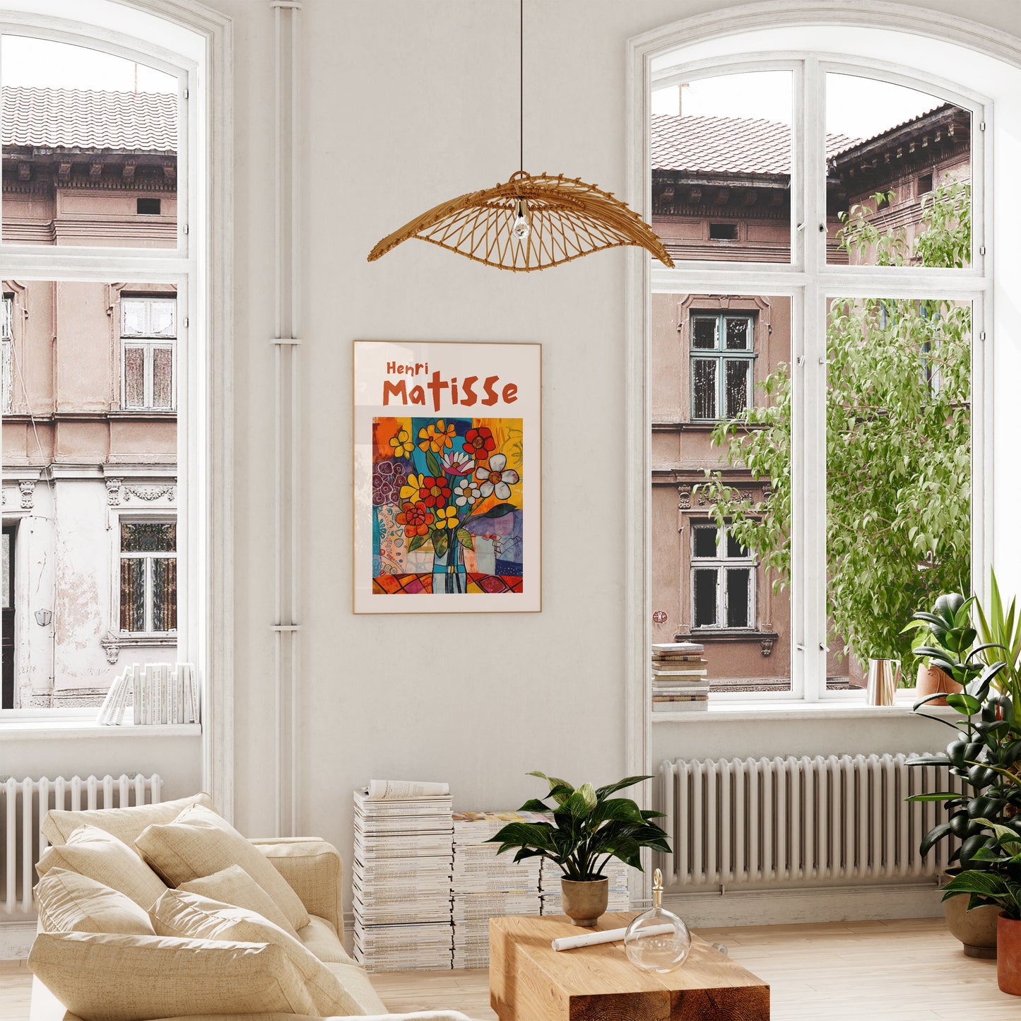 Henri Matisse Inspired Print with Frame, Artful Matisse Framed Poster, Matisse Art Print Livingroom Wall Art, Gallery Wall, Printed Matisse