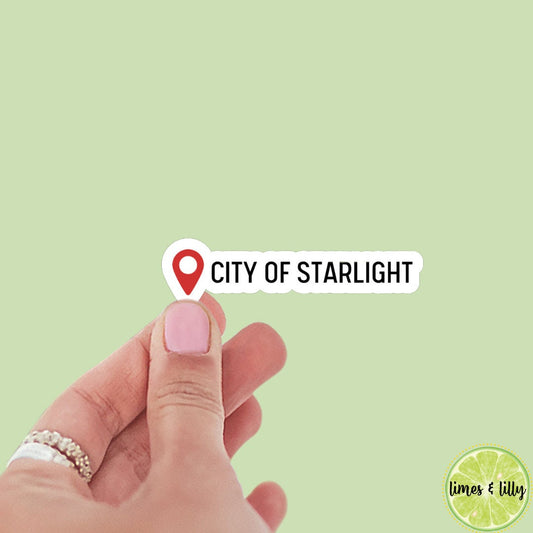 City of Starlight Location Pin sticker, ACOTAR, starlight, book inspired, bookish stickers, bat boys, waterproof, decal, romantasy, home,