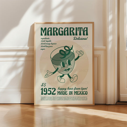 Margarita Cocktail Poster, Kitchen Art, Kitchen Print, Kitchen Poster, Cocktail Poster, Cocktail Print, Trendy Wall Art