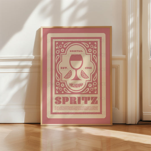 Spritz Cocktail Poster, Kitchen Art, Kitchen Poster, Kitchen Print,  Retro Print, Art Deco, Kitchen Decor, Cocktail Print