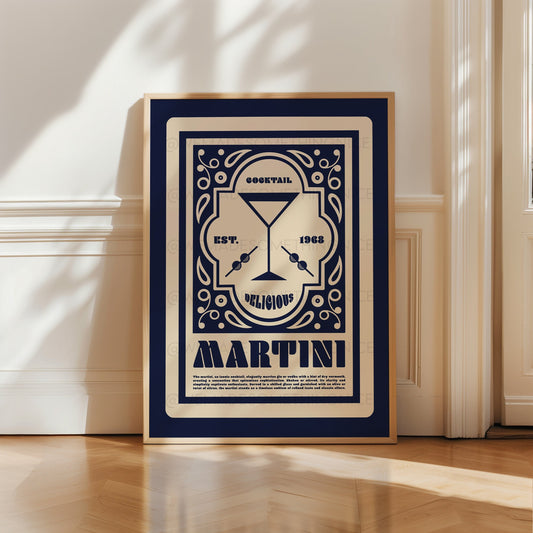 Martini Poster, Cocktail Art, Kitchen Art, Kitchen Poster, Kitchen Wall Art, Retro Print, Art Deco, Kitchen Decor