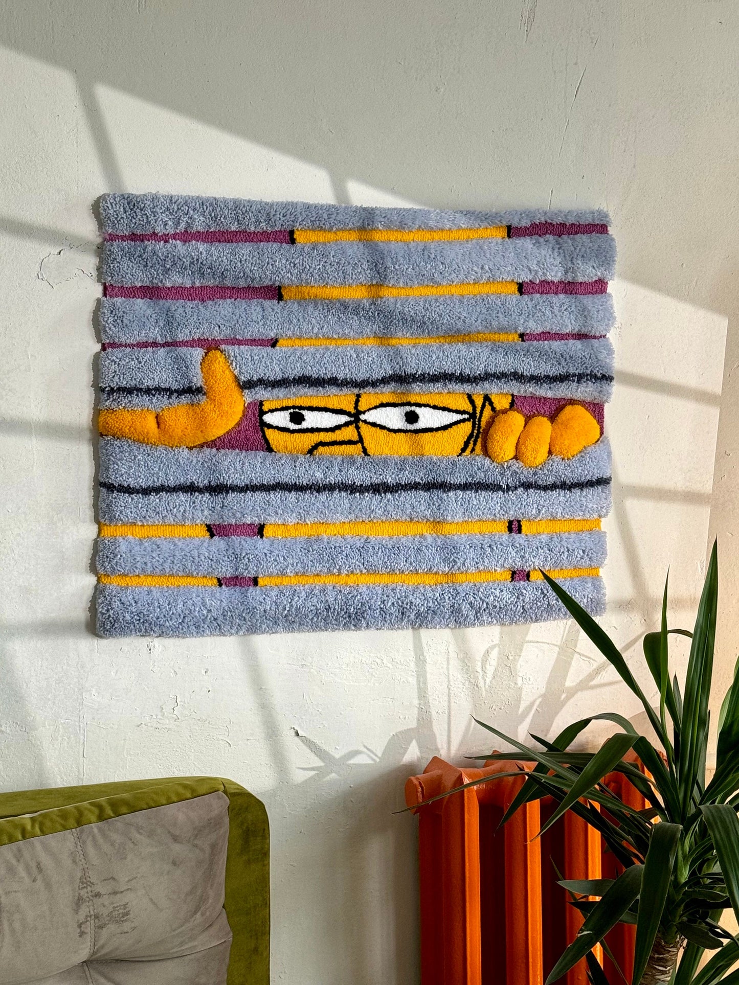 Tufted Cartoon 3D Rug, Wall Decor Rug, Handmade floor art, Gift for Father day, Home Decor Rug