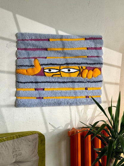 Tufted Cartoon 3D Rug, Wall Decor Rug, Handmade floor art, Gift for Father day, Home Decor Rug