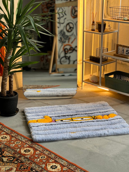 Tufted Cartoon 3D Rug, Wall Decor Rug, Handmade floor art, Gift for Father day, Home Decor Rug