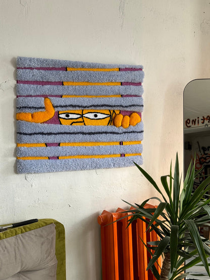 Tufted Cartoon 3D Rug, Wall Decor Rug, Handmade floor art, Gift for Father day, Home Decor Rug