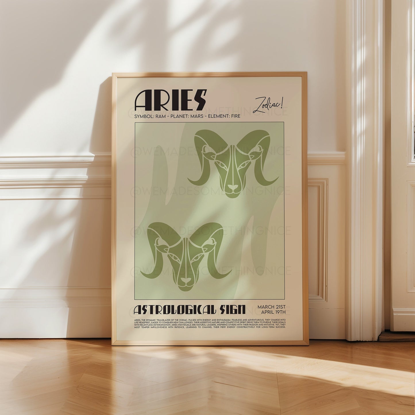 Aries Poster, Horoscope Print, Astrological Wall Art, Illustration, Exhibition Poster, Zodiac Poster, Birthday Present Housewarming