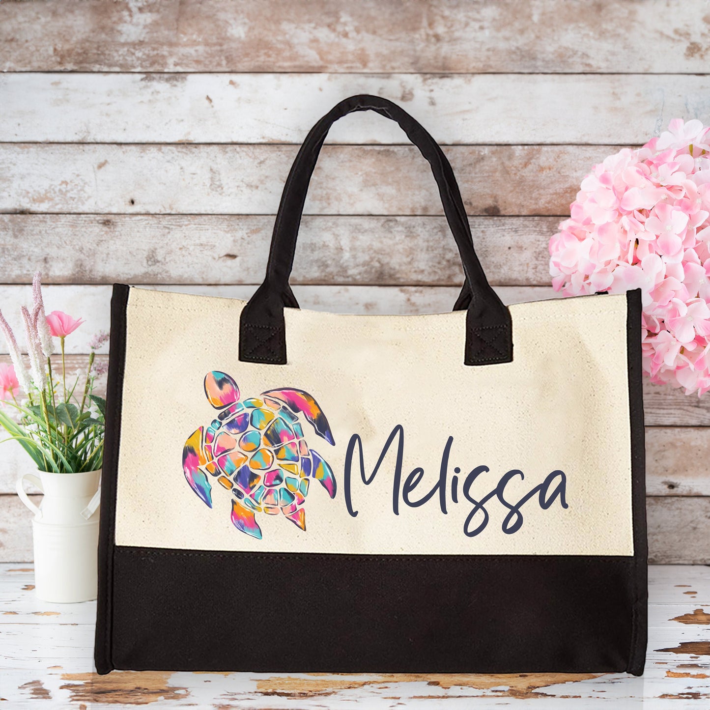 Sea Turtle Tote Bag, Beach Tote Bag, Summer Trip Tote, Bridesmaids Gifts, Wedding Tote Bags, Canvas Tote Bag, Beach Wedding Party Tote