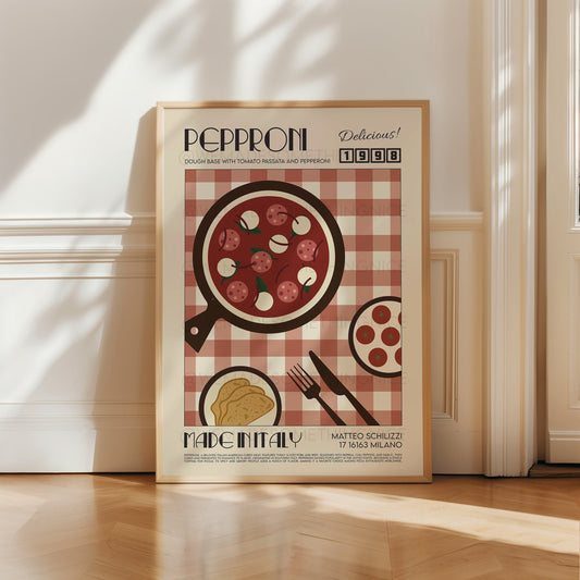 Retro Pizza Print, Pizza Poster, Kitchen Art, Kitchen Decor, Food Art, Pizza Slice, Eat Sign, Rome, Italy Art, Food Print
