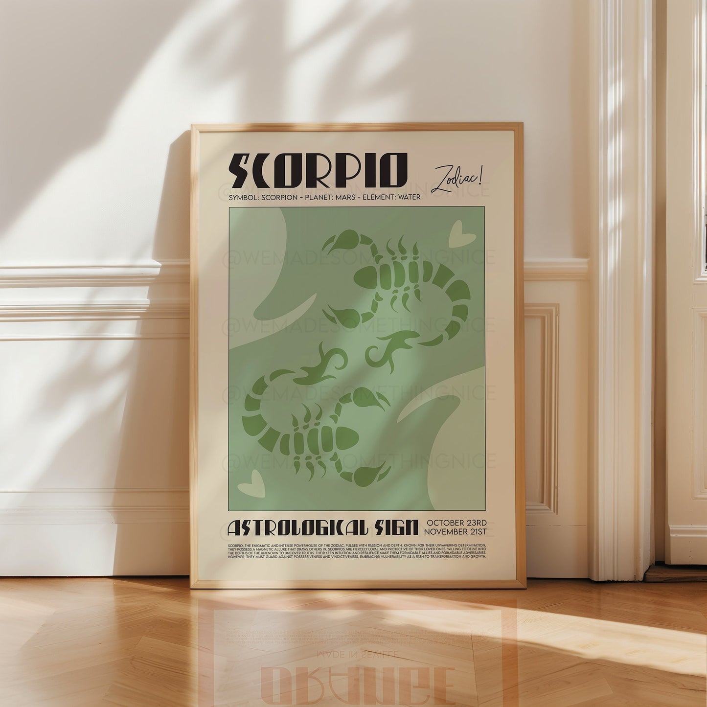 Scorpio Poster, Horoscope Print, Astrological Wall Art, Boho Poster, Exhibition Poster, Zodiac Poster, Birthday Present Housewarming