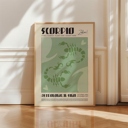 Scorpio Poster, Horoscope Print, Astrological Wall Art, Boho Poster, Exhibition Poster, Zodiac Poster, Birthday Present Housewarming