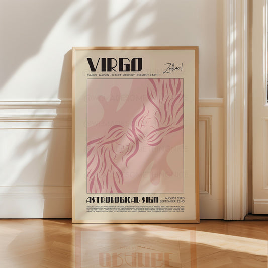 Virgo Poster, Horoscope Print, Horoscope Art, Astrological Wall Art, Illustration, Exhibition Poster, Zodiac Poster