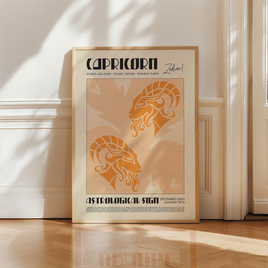 Capricorn Poster, Capricorn Art, Horoscope Print, Astrological Wall Art, Illustration, Exhibition Poster, Zodiac Poster