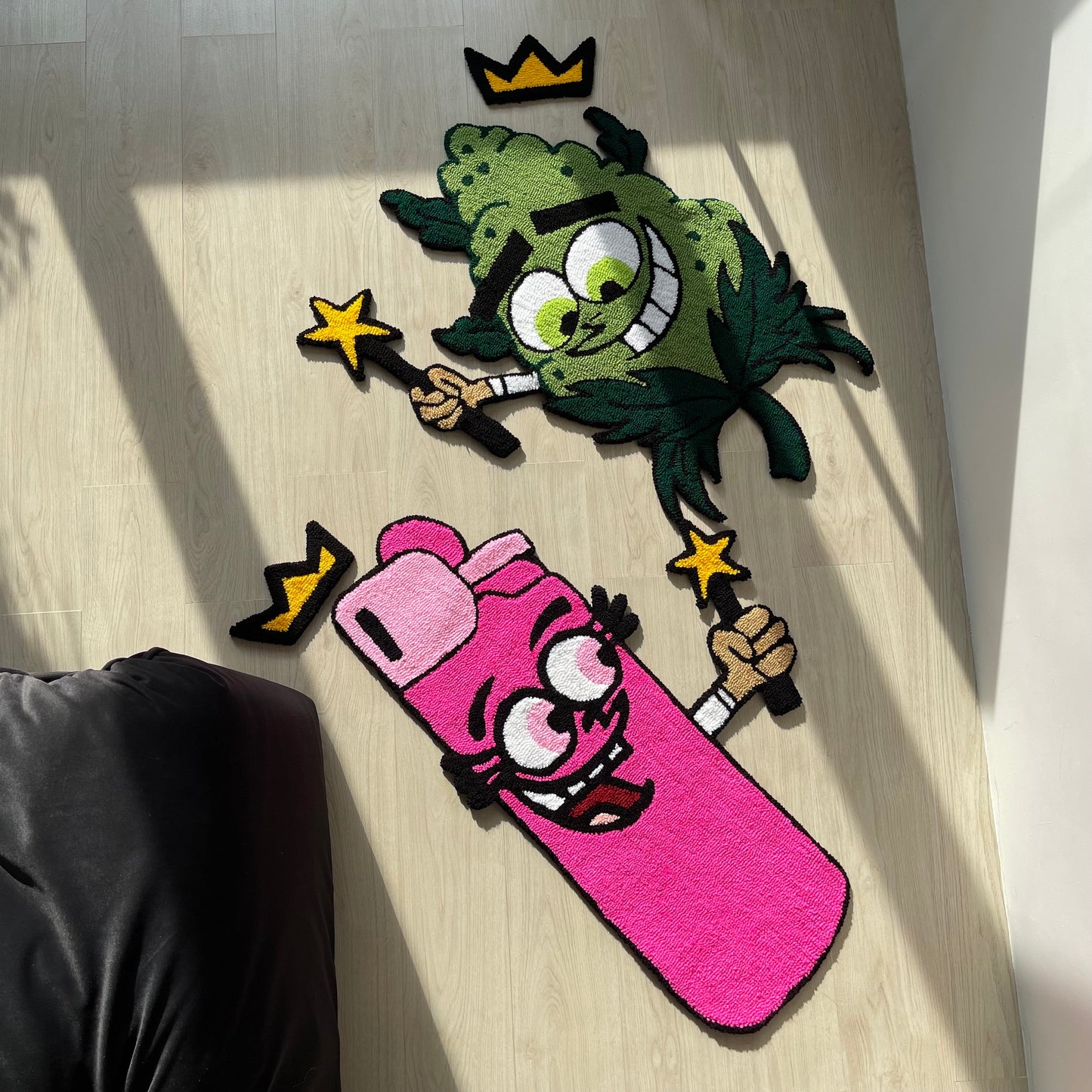 Custom Cartoon Rugs: "Lighter and Cone" Acrylic Tufted Design