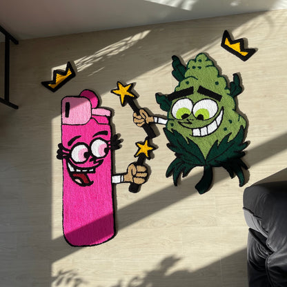 Custom Cartoon Rugs: "Lighter and Cone" Acrylic Tufted Design