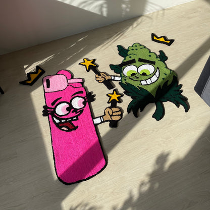 Custom Cartoon Rugs: "Lighter and Cone" Acrylic Tufted Design