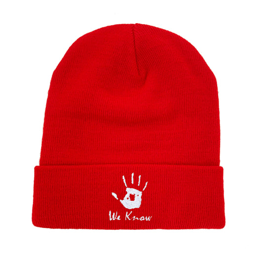 We Know Embroidered Beanie Winter Beanie