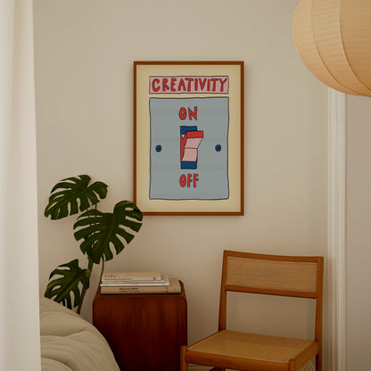 Creativity Print, Creative Mode Wall Print, Trendy Wall Art, Maximalist Wall Art, Office Decor, Apartment Decor, Retro Wall Art