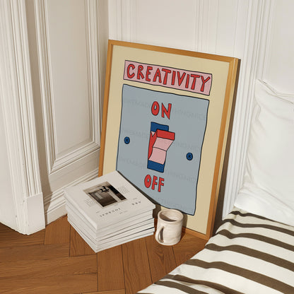 Creativity Print, Creative Mode Wall Print, Trendy Wall Art, Maximalist Wall Art, Office Decor, Apartment Decor, Retro Wall Art