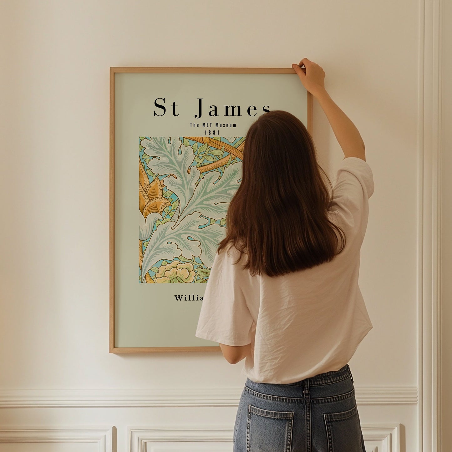 William Morris Poster - Centerpiece Botanical Flower and Leaves Art: Tropical Wall Art, Exhibition Poster, Modern Wall Art for Office Decor