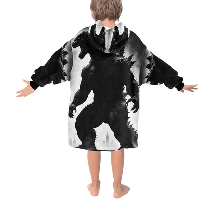 Kids Blanket Hoodie Godzilla Gojira Kaiju