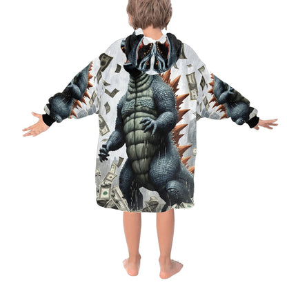 Kids Blanket Hoodie Godzilla Gojira Kaiju