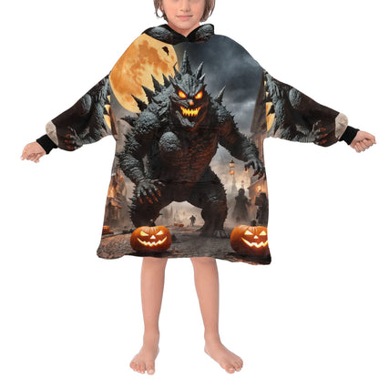 Kids Blanket Hoodie Godzilla Gojira Kaiju