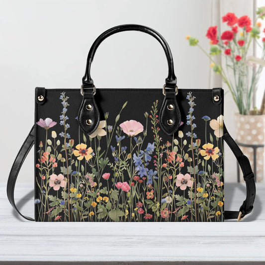 Bloom in Style: The Floral Chic Leather Tote Bag,  Waterproof PU Leather Handbag, Top Handle Vegan Leather, Crossbody, Shoulder bag.