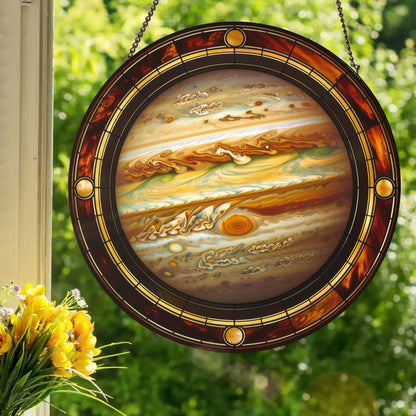 Jupiter: Stained Glass Style Window Hanging
