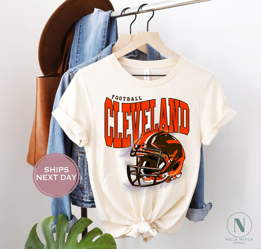 Cleveland Football Shirt, Retro Cleveland Football Shirt, Vintage Cleveland Women Shirt, Cleveland Heart Toddler Shirt