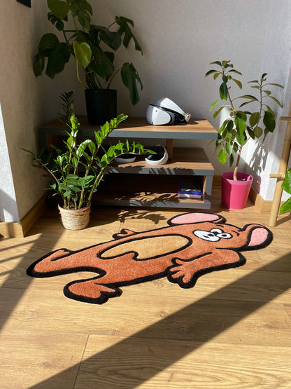 Smashed Mouse Handmade 3D Tufted Rug: Living Room Decor Carpet