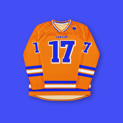 Unisex Oversized Racing Hockey Jersey– Orange & Blue IndyCar-Inspired Jersey with Racing Number 17