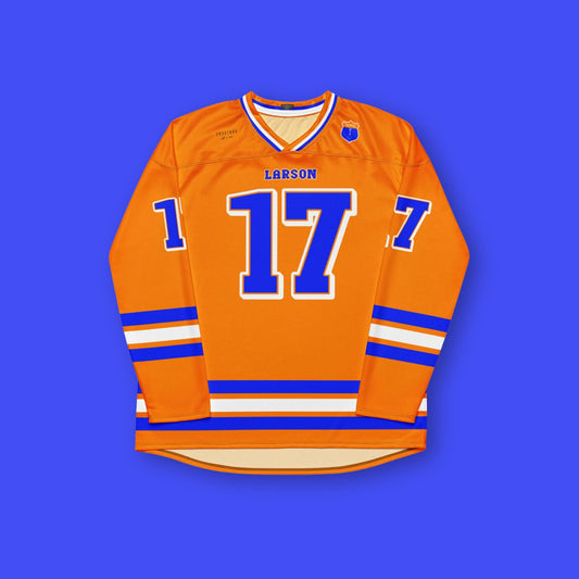 Unisex Oversized Racing Hockey Jersey– Orange & Blue IndyCar-Inspired Jersey with Racing Number 17