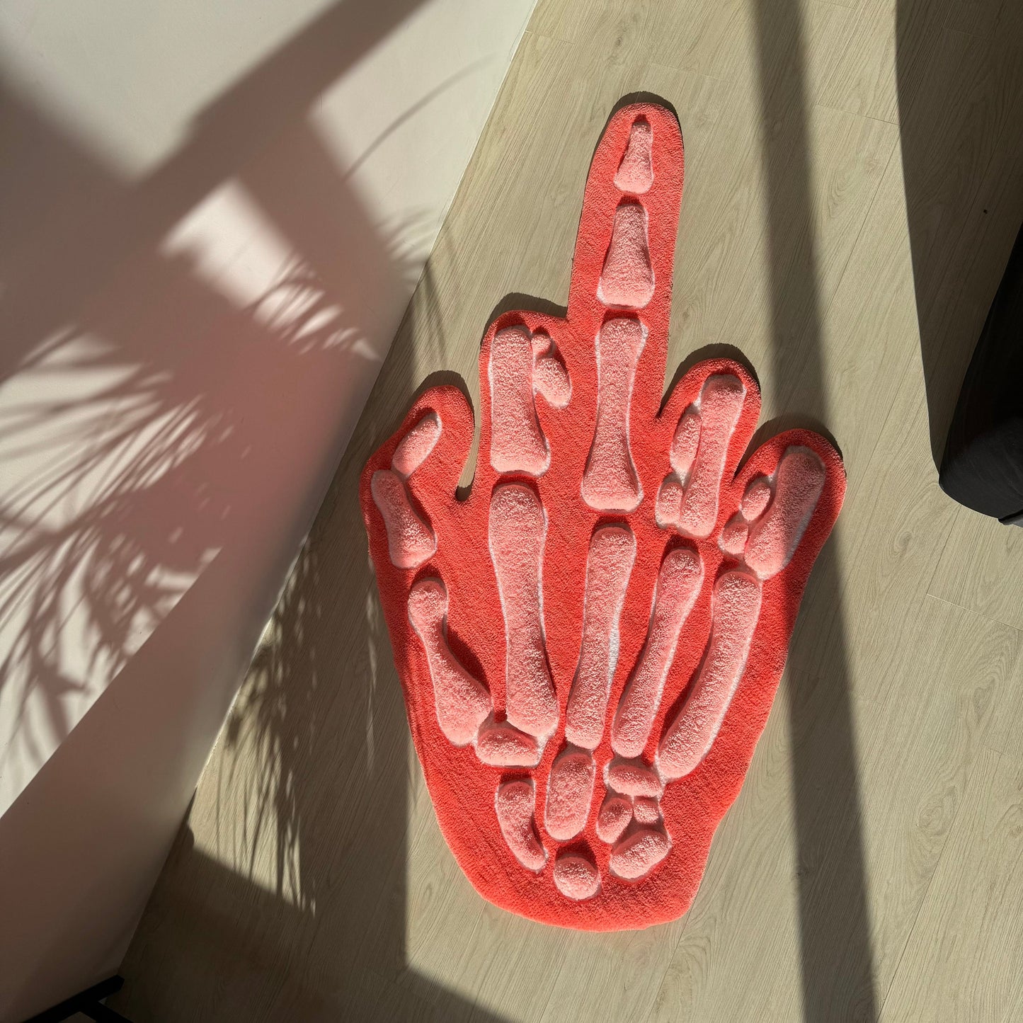 3D Skeleton Hand Rug: Modern Tufted Accent Rug