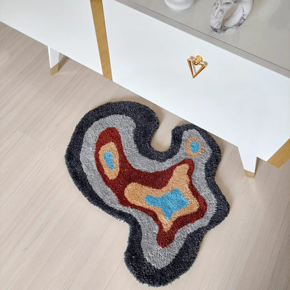 Abstract Rug, Irregular Amoeba Shaped Rug, Tufted Rug, Living Room Rug, Handmade Rug,Wavy Rug, Bedroom Rug,Handmade Gift,Home Decor,Area Rug