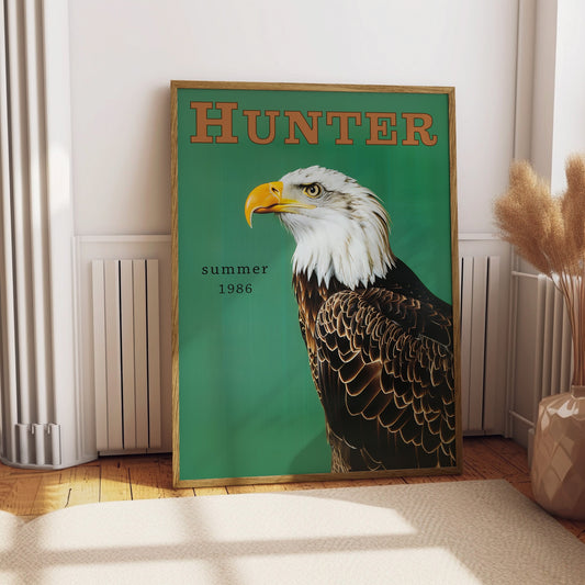 Vintage Bald Eagle Print Retro Outdoors Hunting Poster Travel Poster Cabin Cottage Wall Art Outdoor Sports Dad For him Gift for Hunter