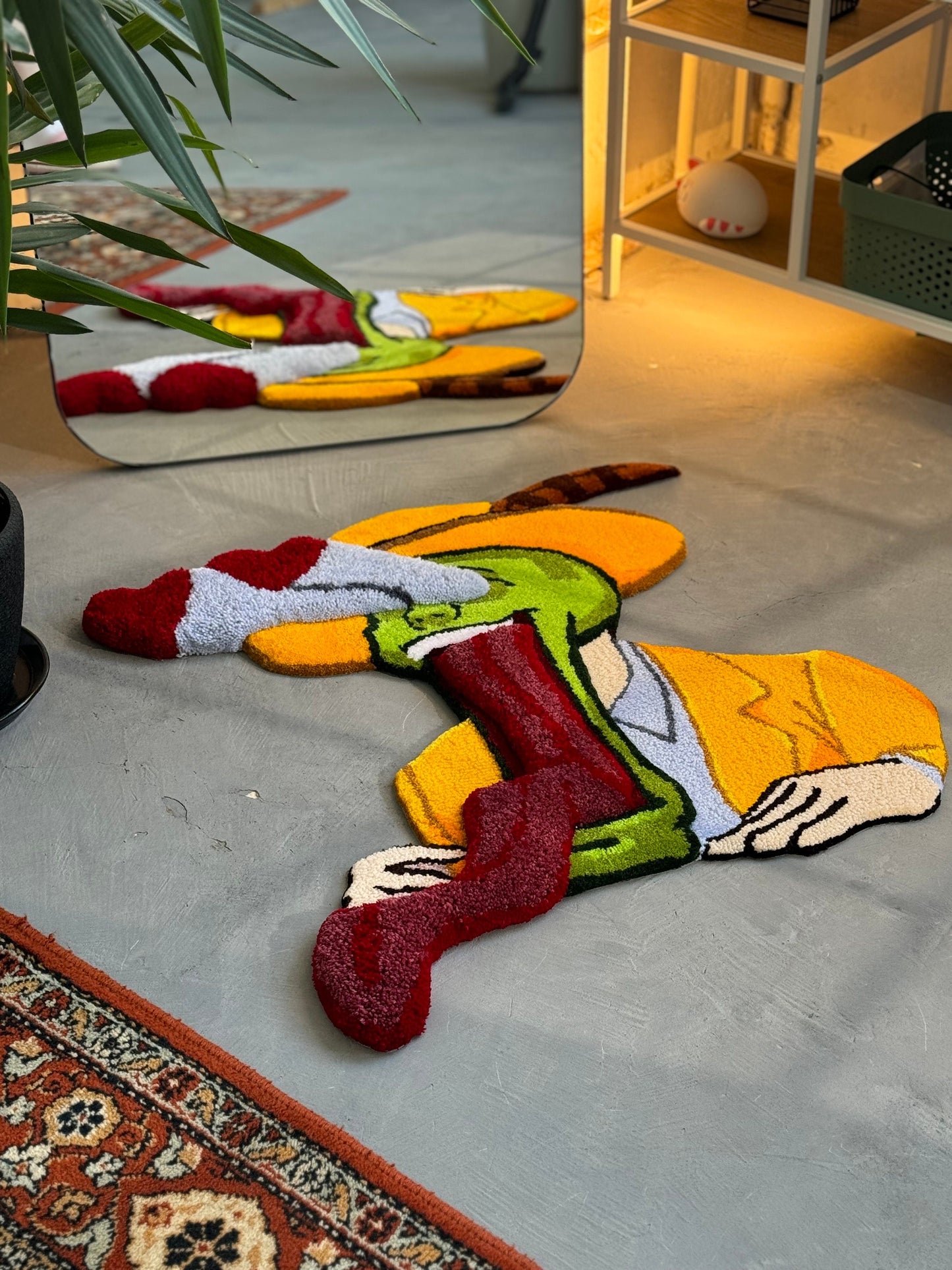 Tufted Movie Character 3D rug, Stylish Rug, Handmade floor art, Suit Tufted Rug