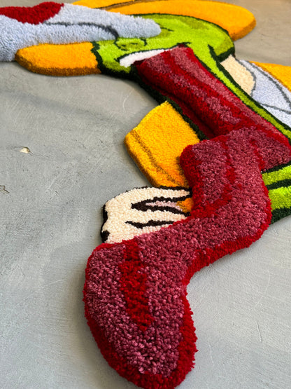 Tufted Movie Character 3D rug, Stylish Rug, Handmade floor art, Suit Tufted Rug