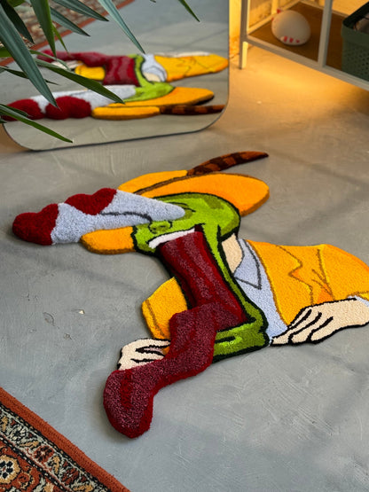 Tufted Movie Character 3D rug, Stylish Rug, Handmade floor art, Suit Tufted Rug