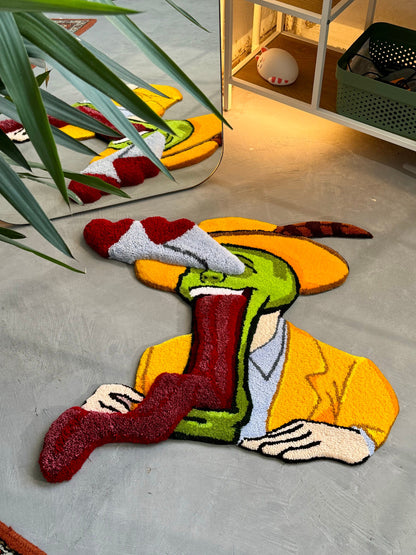 Tufted Movie Character 3D rug, Stylish Rug, Handmade floor art, Suit Tufted Rug