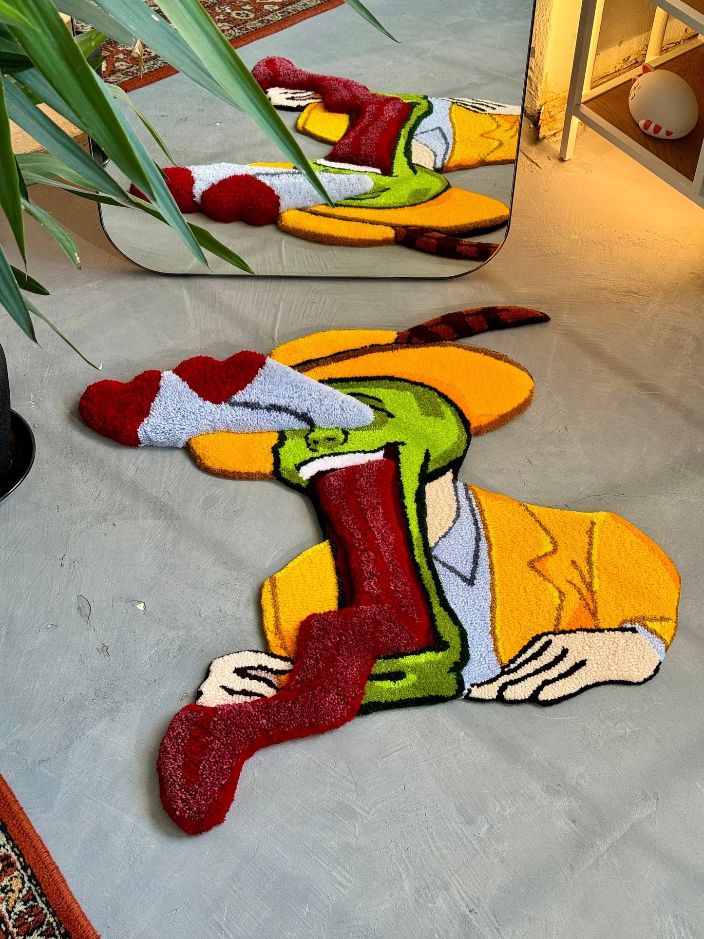 Tufted Movie Character 3D rug, Stylish Rug, Handmade floor art, Suit Tufted Rug