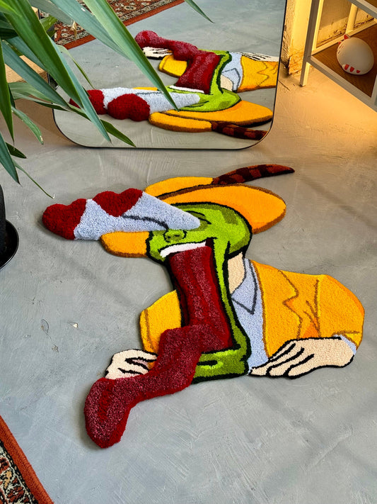 Tufted Movie Character 3D rug, Stylish Rug, Handmade floor art, Suit Tufted Rug